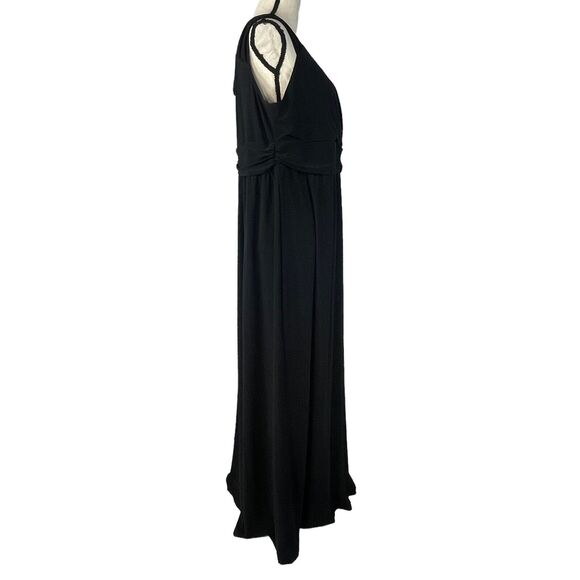 NY Collection 2X-Large Maxi A-Line Dress Sleeveless Stretch Empire Waist V-Neck - Picture 3 of 8